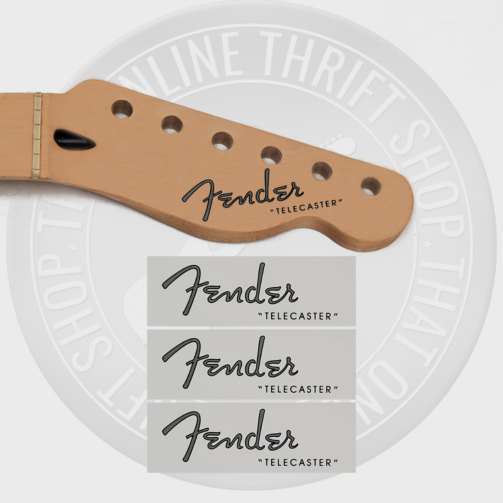 Fender Tele Waterslide Guitar Neck Headstock Decals (Set of 3)