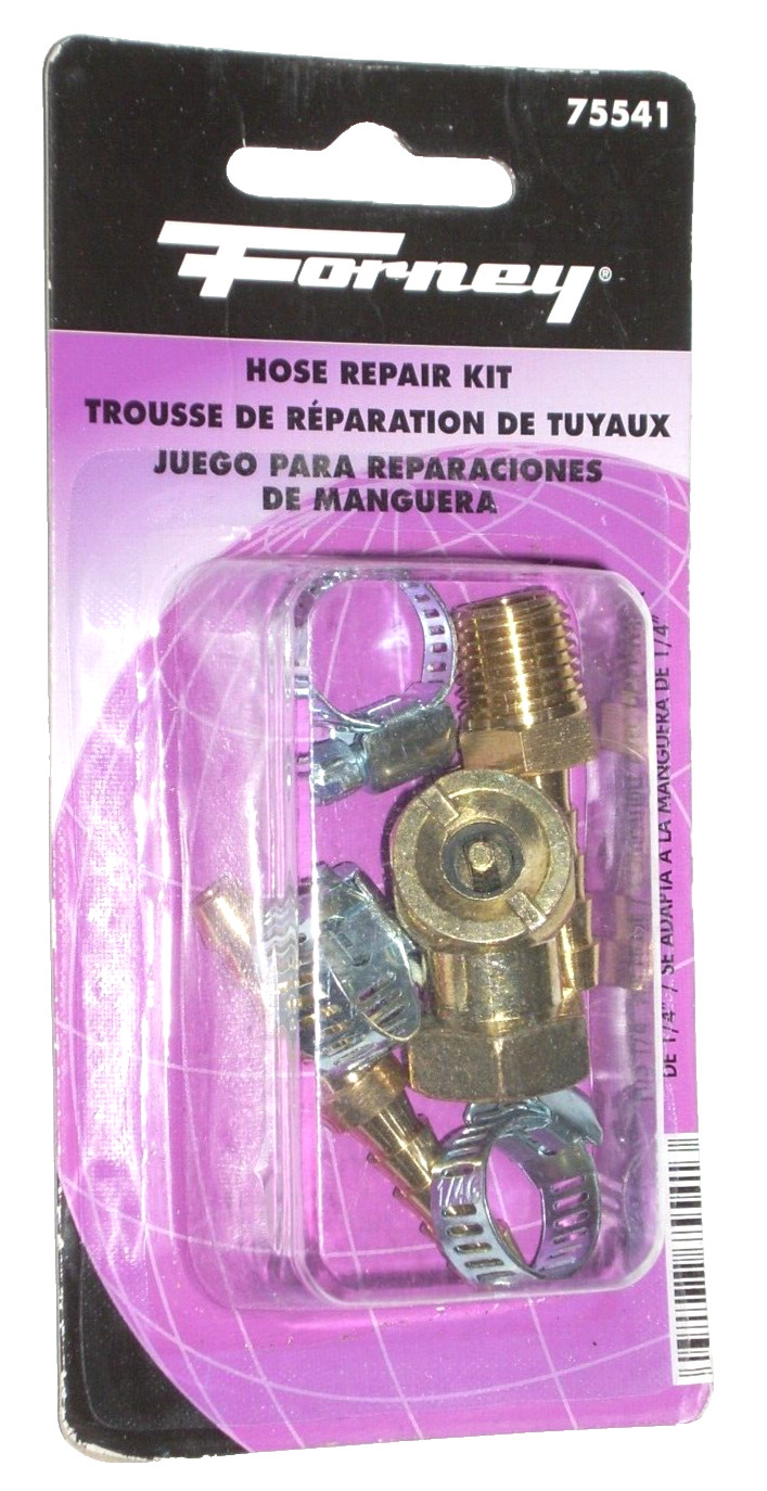 Forney 75541 Air Hose Repair Kit for 1/4" w Air Chuck, Male End, Splicer, Clamps