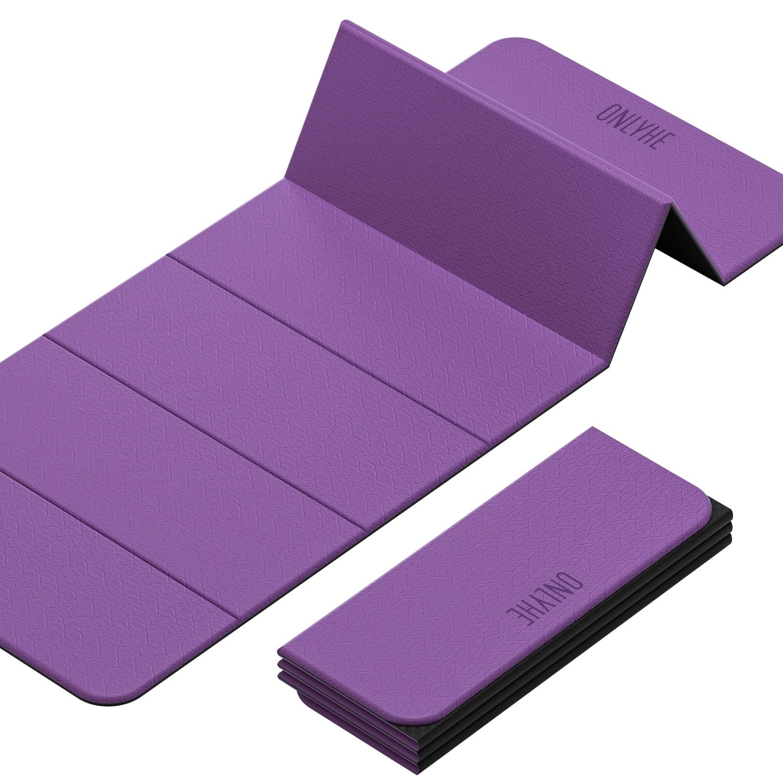 Foldable Yoga Mat (12mm) Exercise Mats for Home Workout,Comfortable and Durab...