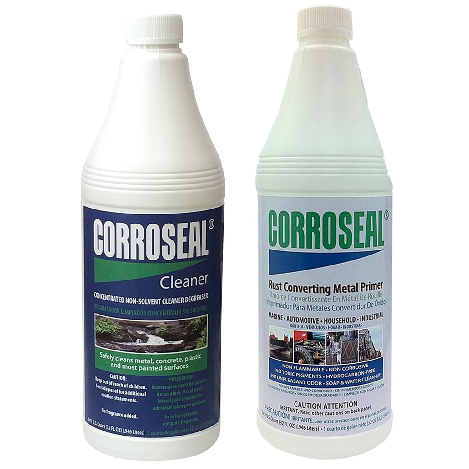 Corroseal Water-Based Rust Converter & Metal Primer 2-Pack 1 Quart