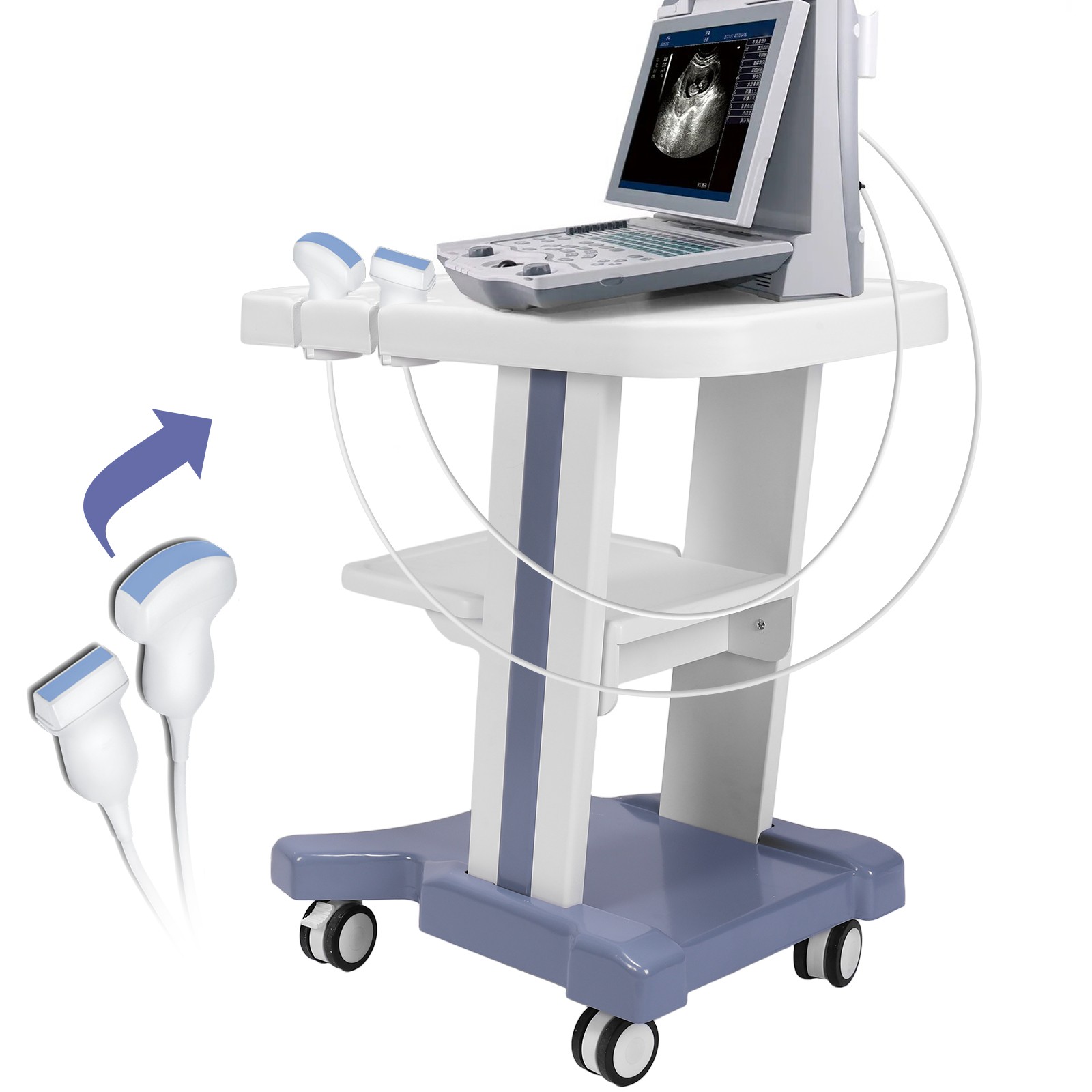 Medical Cart Mobile Ultrasound Trolley Cart for Hospital Dental & Beauty Salons