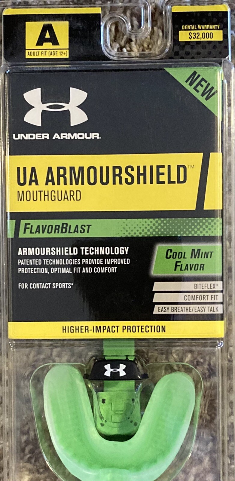 NIB Under Armour Adult Armourshield Flavorblast Mouth Guard Green Free Shipping