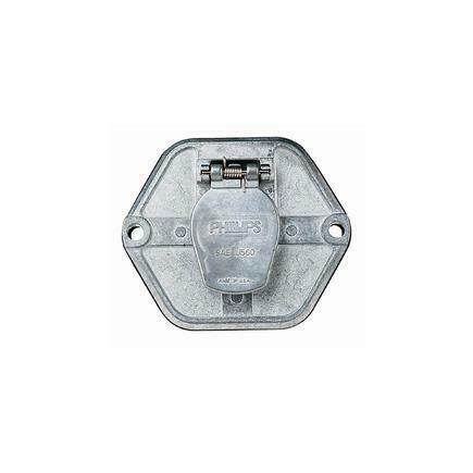 Phillips 15-752 7 Pin Flush Mount Semi Trailer Socket with Circuit Breakers