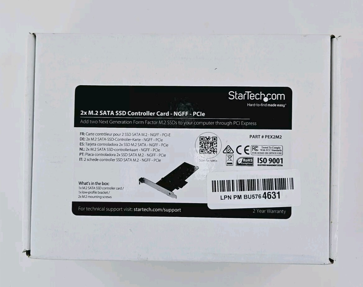 StarTech 2x M.2 NGFF SSD RAID Controller Card Plus 2x SATA III Ports