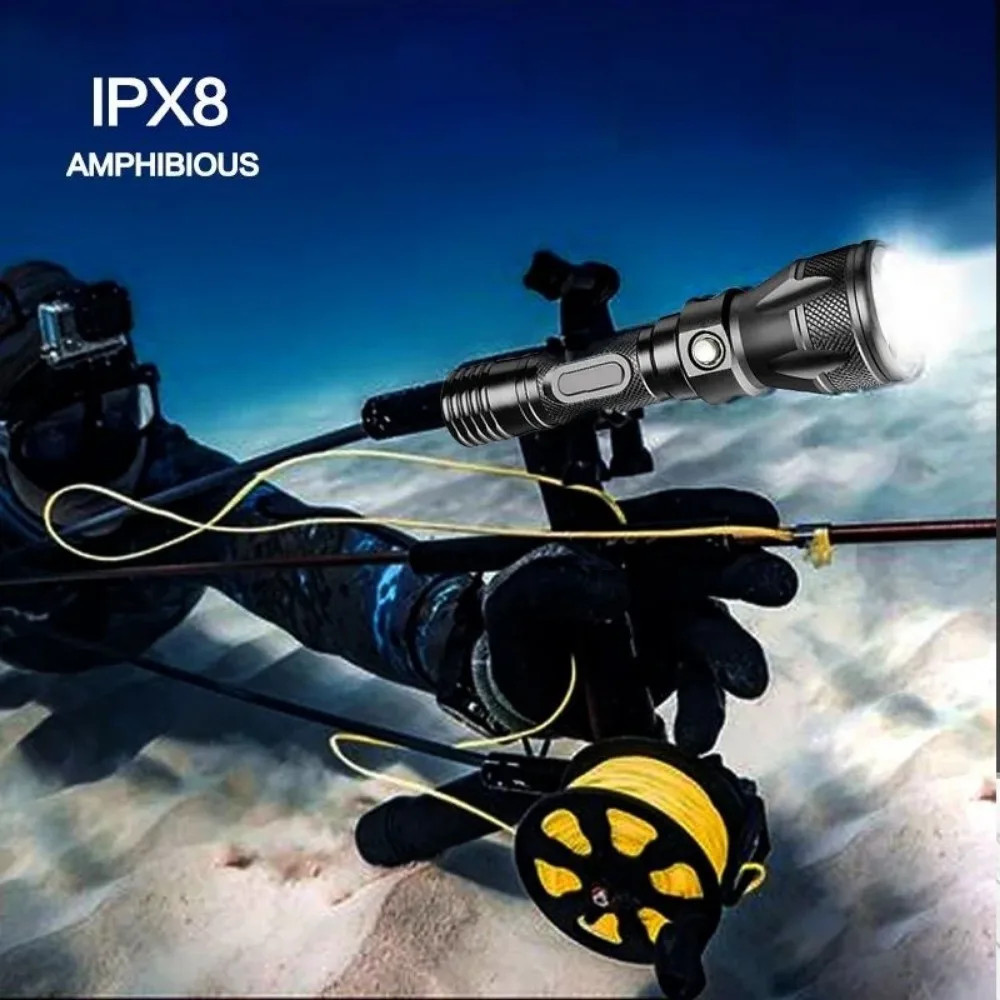 Professional LED Scuba Diving Flashlight Underwater Waterproof Dive Light Torch