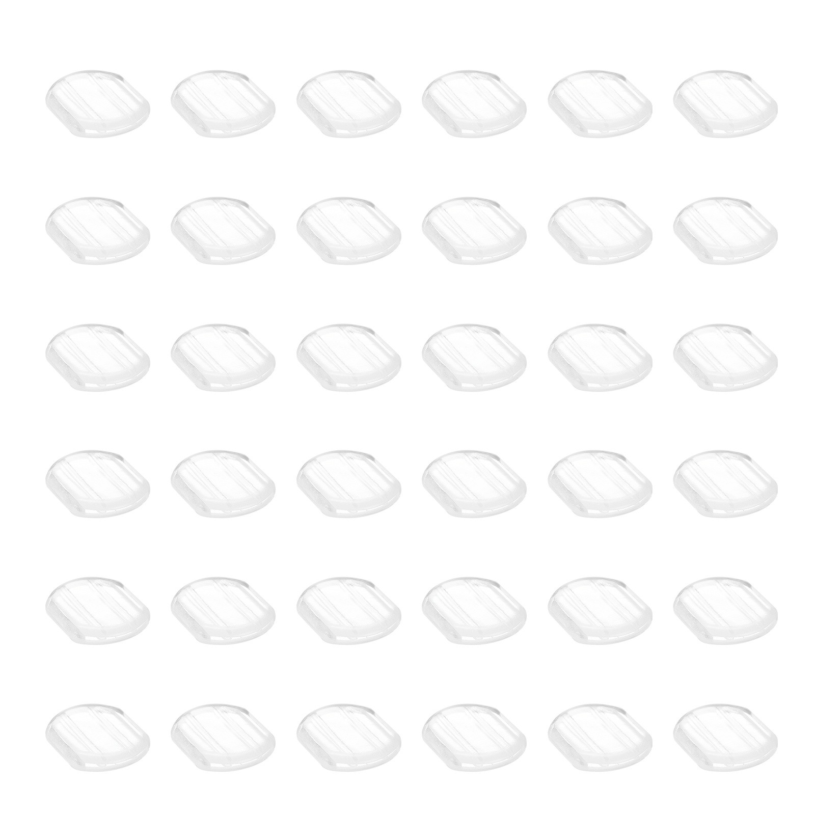 60Pcs 0.59"x0.47" Silicone Clip-on Earring Backs Comfort Earrings Pads Clear