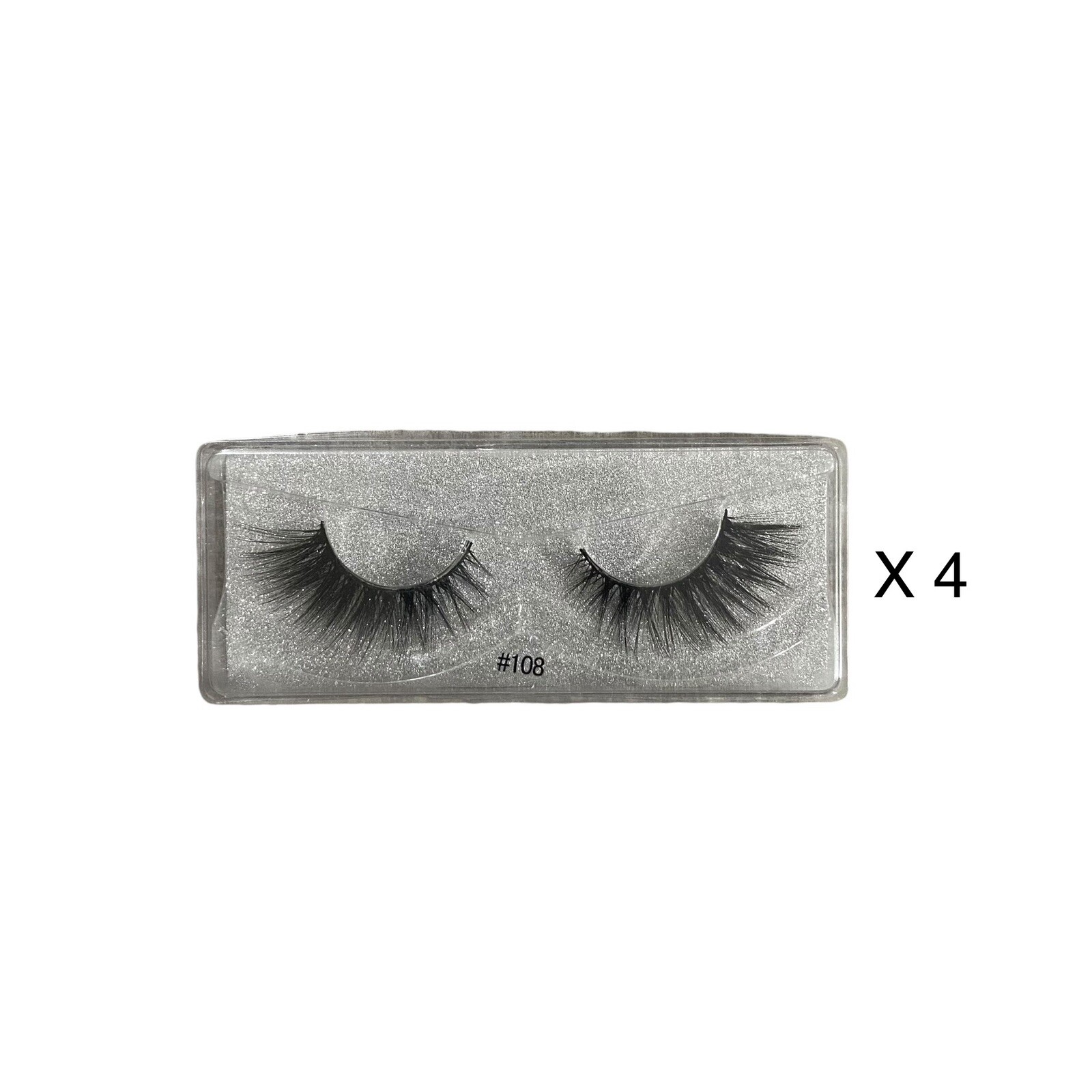 3D Mink False Eyelashes Reusable 4 Pairs Black Falsies Style 108