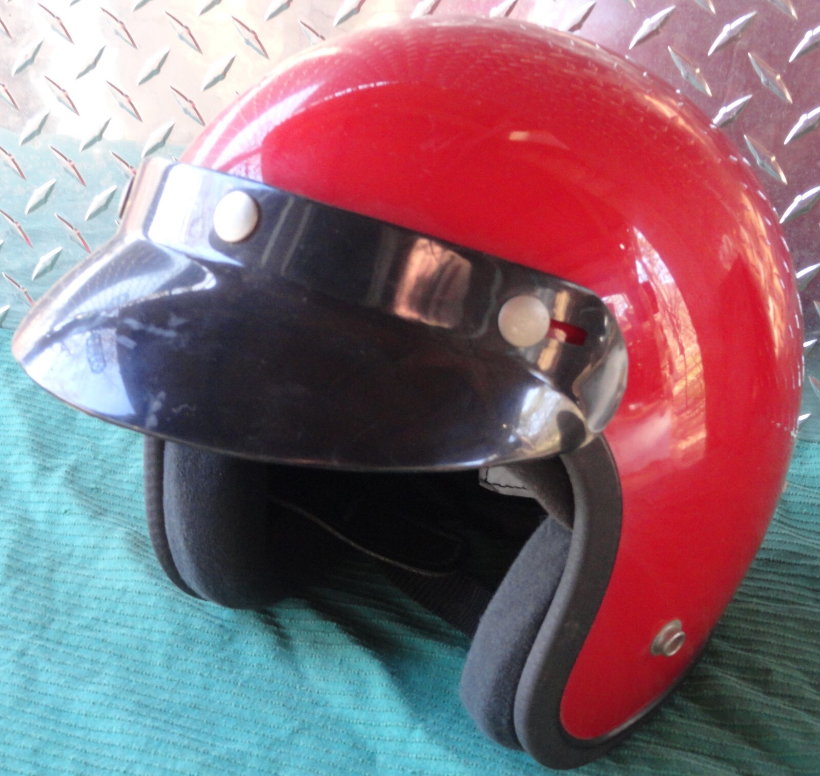 Vector Small Youth Helmet w/Visor Red Unused Long-Term Storage USA Fast Ship