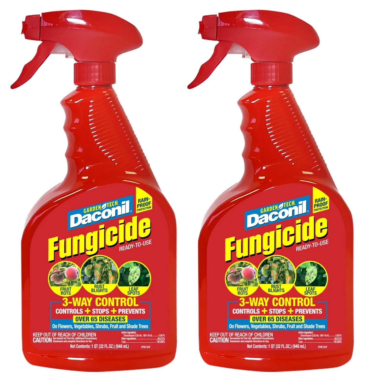 GardenTech Daconil Fungicide Disease Control 3-Way Spray (32 oz) - Lot of 2 NEW