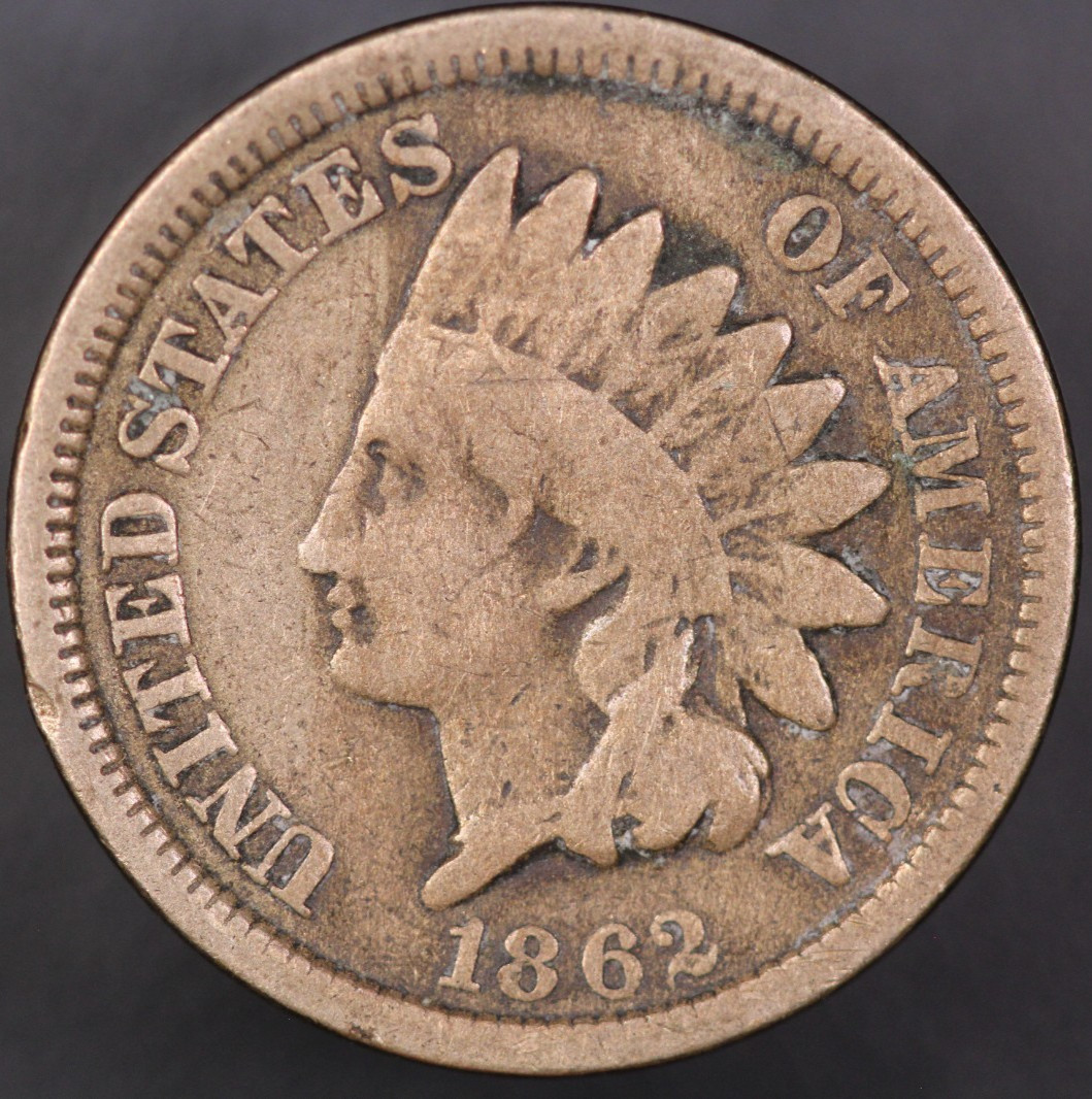 1862  INDIAN CENT ~ FRESH FROM AN OLD COLLECTION -COPPER NICKEL- LOT 9830
