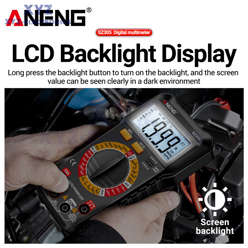 ANENG SZ304 SZ305 Backlight Digital Multimeter NCV AC/DC Votage Current Ohm Test