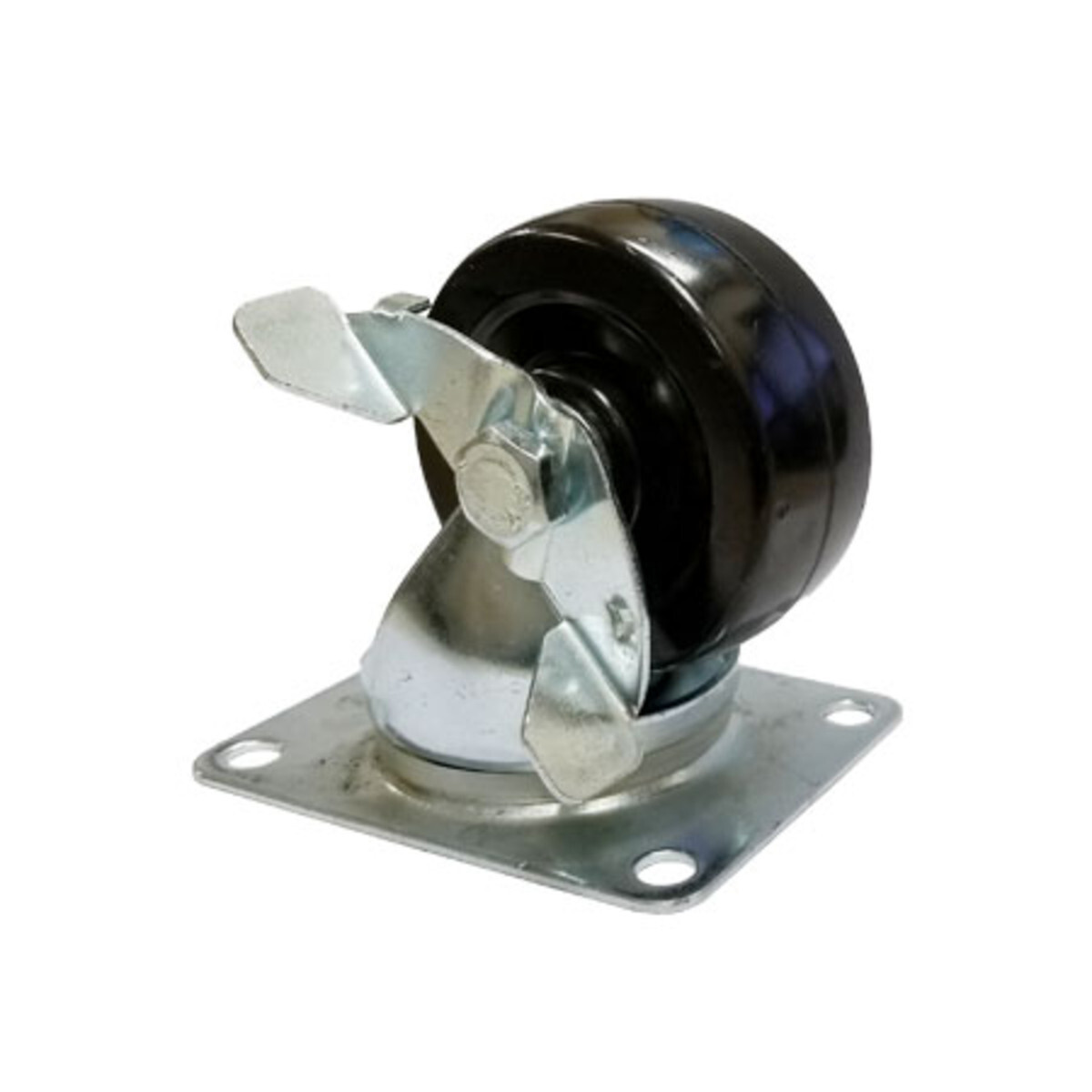 3" Swivel Wheel Caster Lockable Rubber Tire 4" x 3" Plate Maneuvering Cargo Easy