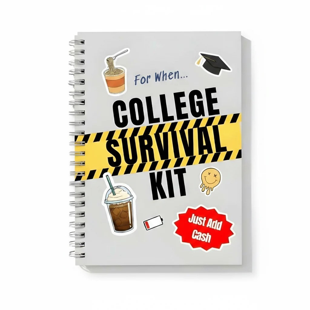 College Survival Gift Card Book - Funny Graduation & Back to School Cash Holder