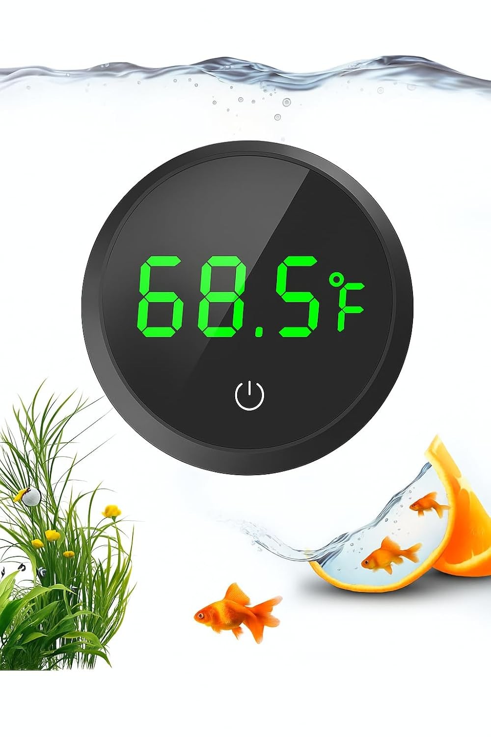 QZQ Fish Tank Thermometer Aquarium Wireless Touch Stick Black