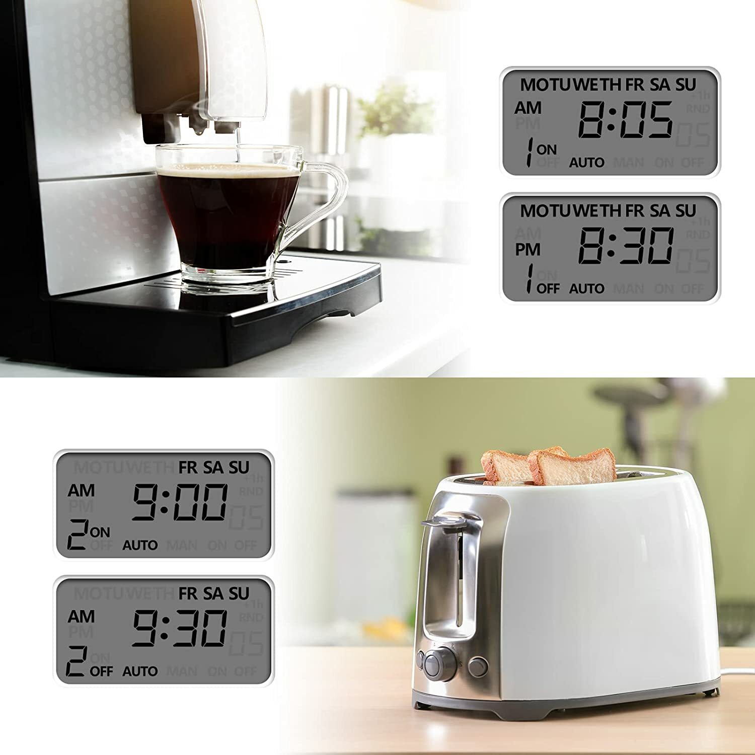 BN-LINK 15A 125V LCD Display in Programmable Digital Timer Weekly Switch Outlet