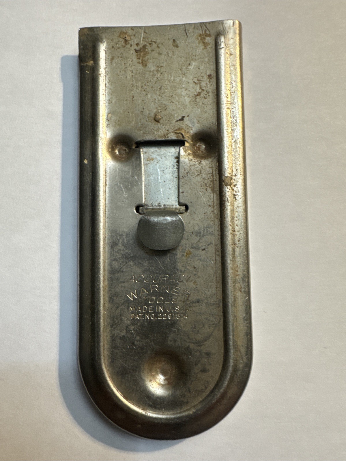 vintage Warner Tools razor blade scraper manufactured in the USA.pat # 2291514