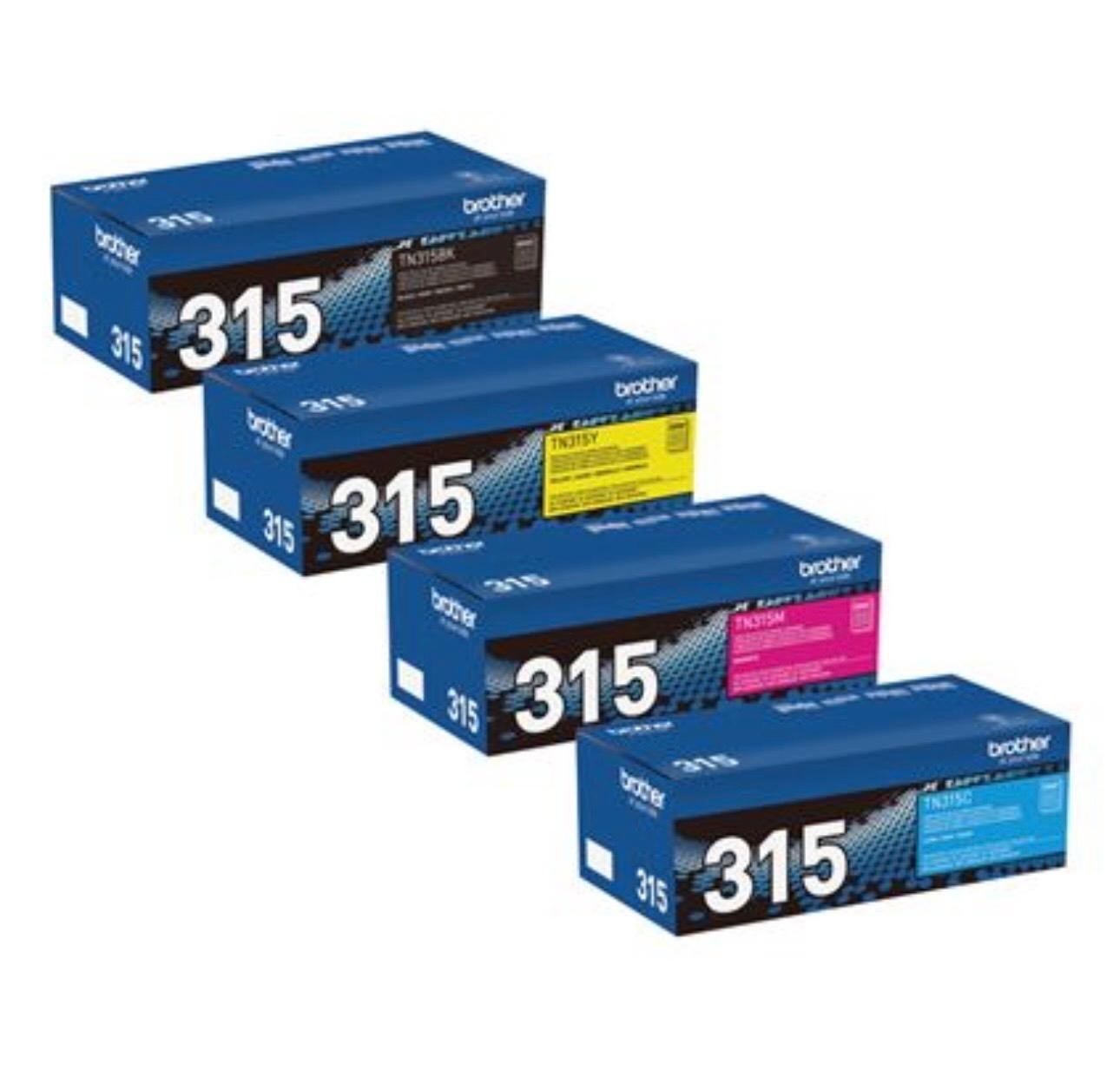 Brother TN-315 High Yield Toner Cartridge Set (Black, Cyan, Magenta, Yellow)