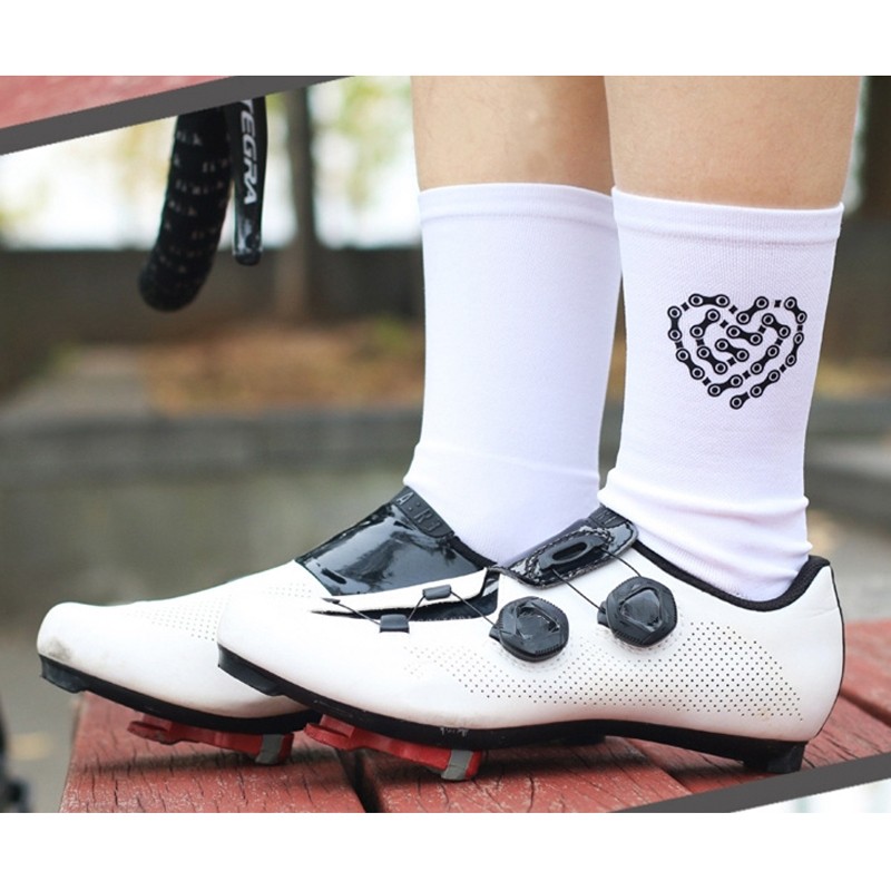 Pro Cycling Socks Men Women Riding Bicycle Sports Ankle Socks XC MTB BMX White
