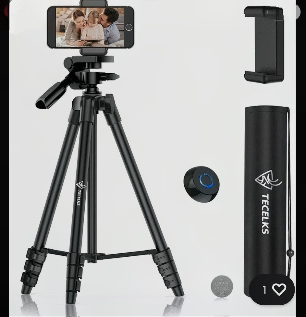 Phone Tripod 55", Travel/Camera Lightweight Tripod with Wireless Remote