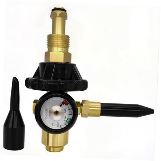 Helium Tank Regulator 0-3000 PSI Gauge and CGA580 Tank Valve for Balloons with