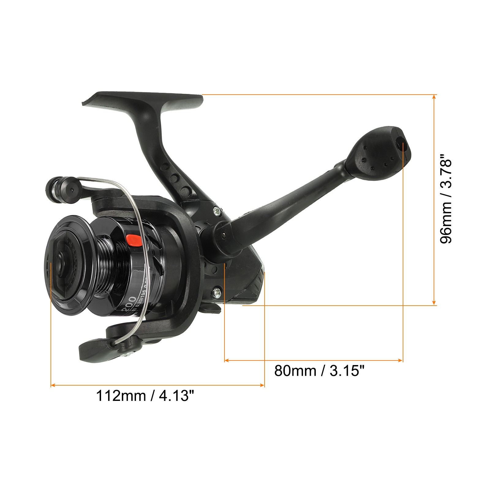 Fishing Reel, Left/Right Interchangeable Handle, Black