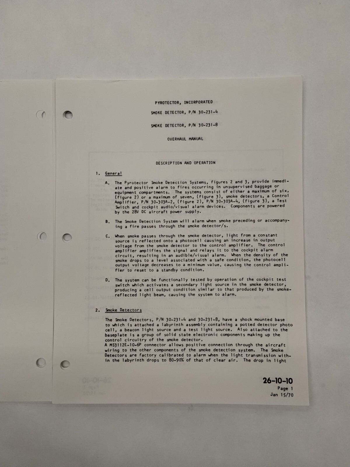 Pyrotector Incorporated Smoke Detector Overhaul Manual-Original