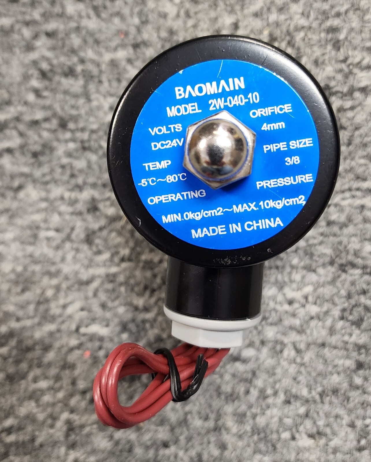 Baomain Solenoid Valve Model 2W-040-10 DC 24V