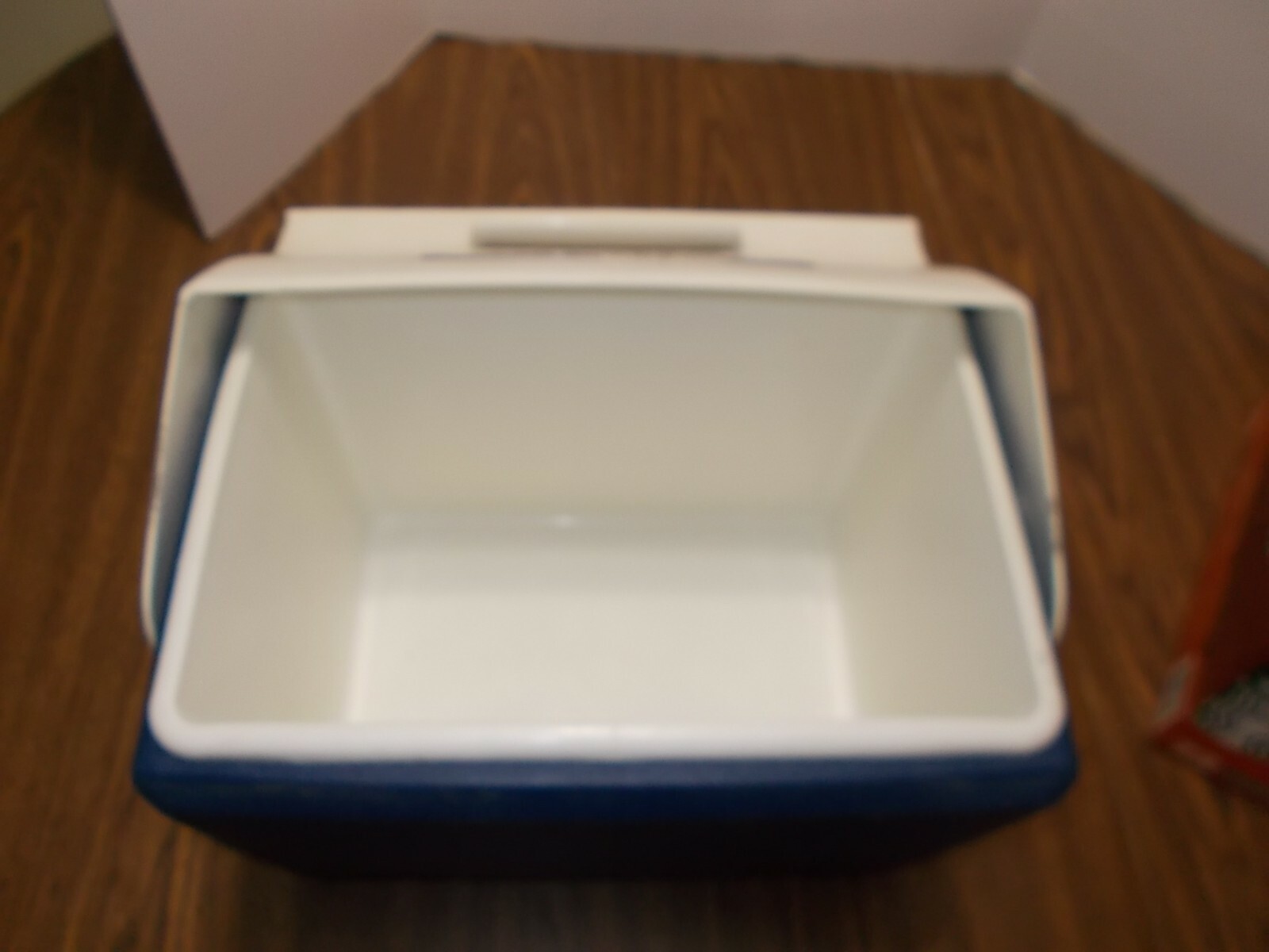 Vintage Blue & White Playmate Cooler By Igloo With Push Button Open
