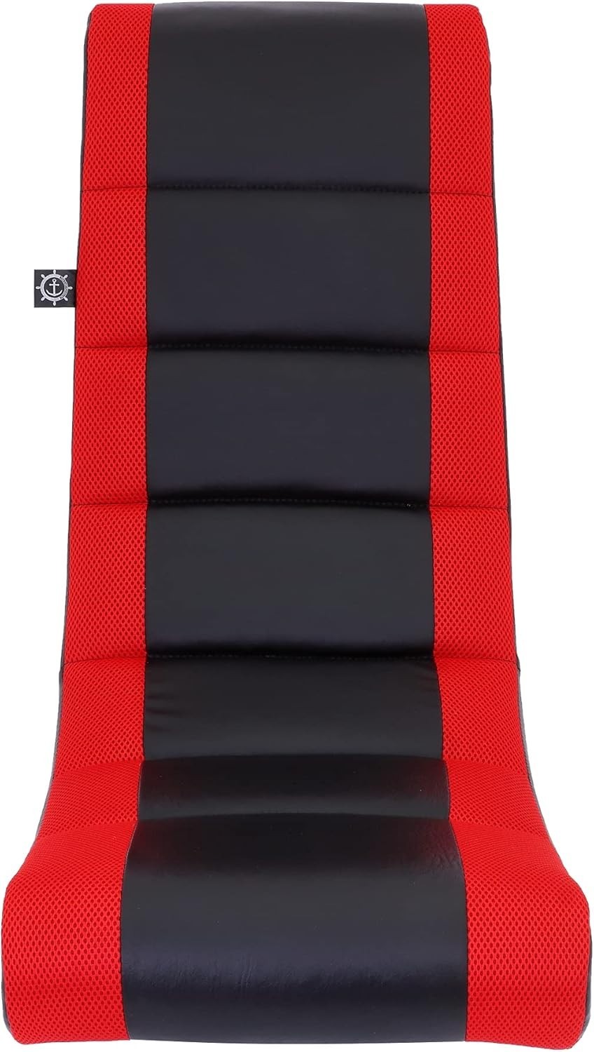 Kids Video Rocker Gaming Chair PU Leather Mesh Black Red