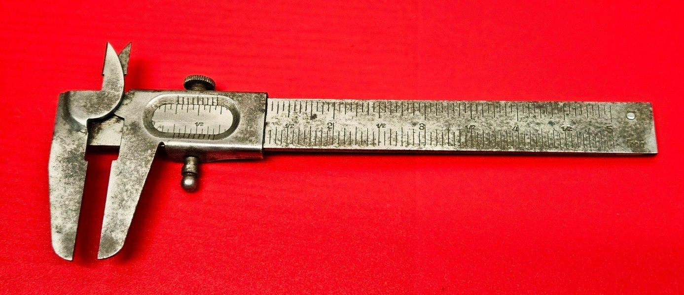 Vintage Santo-style 5" Metal Sliding Pocket Caliper 1970's - USA Made