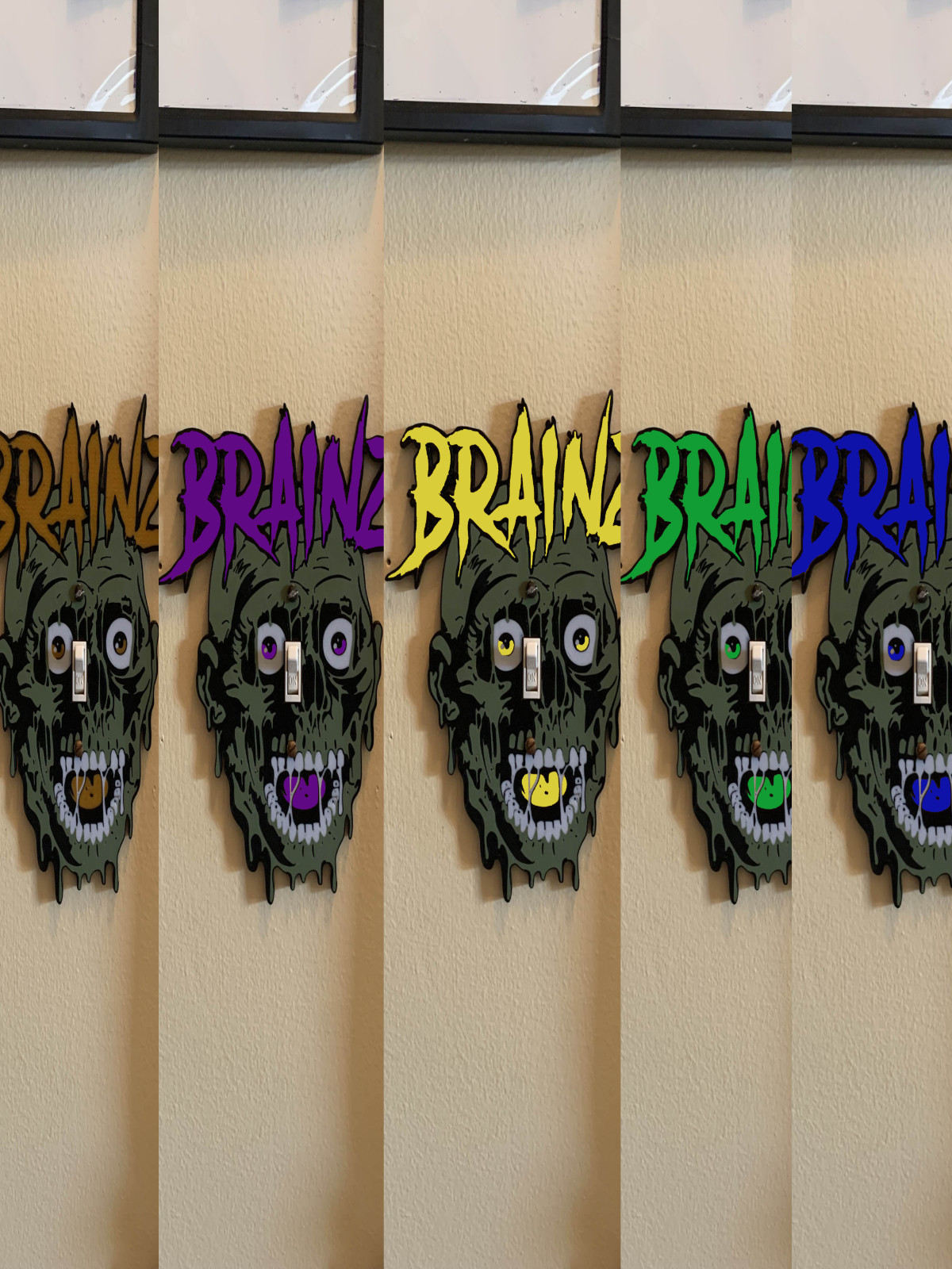 Customizable Zombie Wall Plate Cover |HOLOGRAPHIC Room decor|