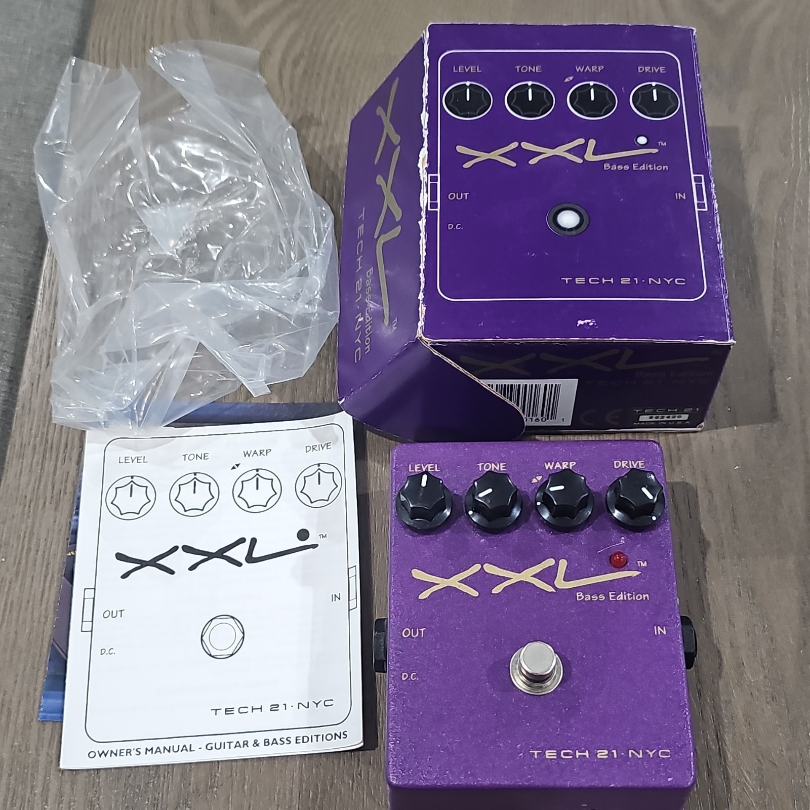 Tech 21 NYC XXL Bass Edition Analog Distortion Pedal for Bass Guitar w/ Box