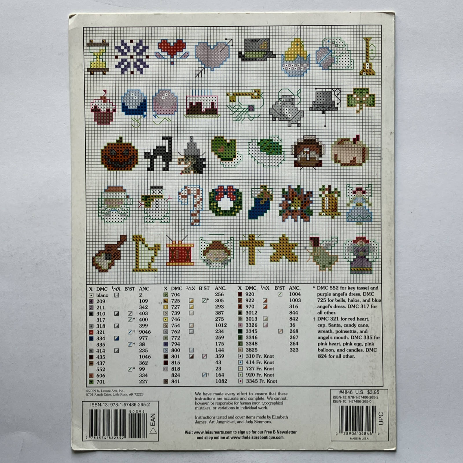 Leisure Arts Leaflet #4846 Counted Cross Stitch Patterns 150 Itty-Bitty Motifs