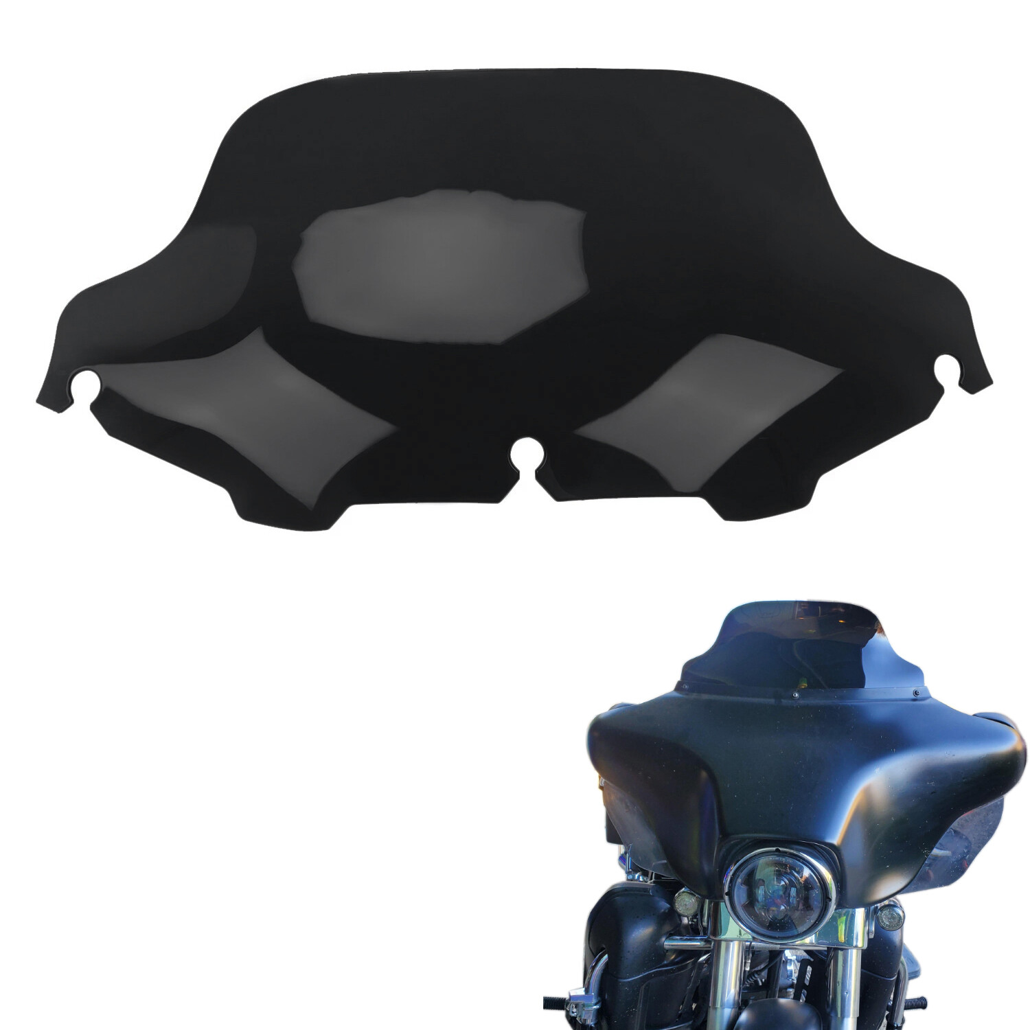 8" Black Windscreen for Harley Electra Street Ultra Glide 1996 - 2013 Windshield