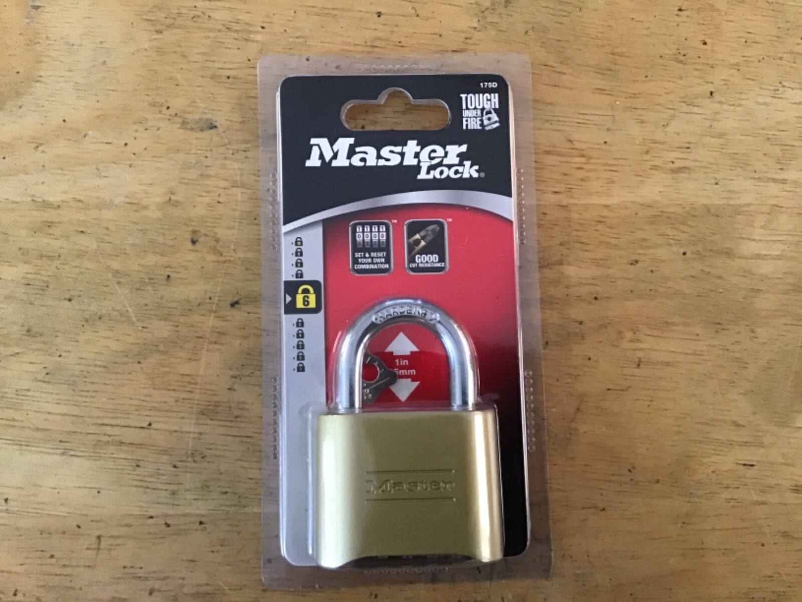 Master Lock 175D Resettable Set-Your-Own Combination Lock, Die-Cast,1" shackle
