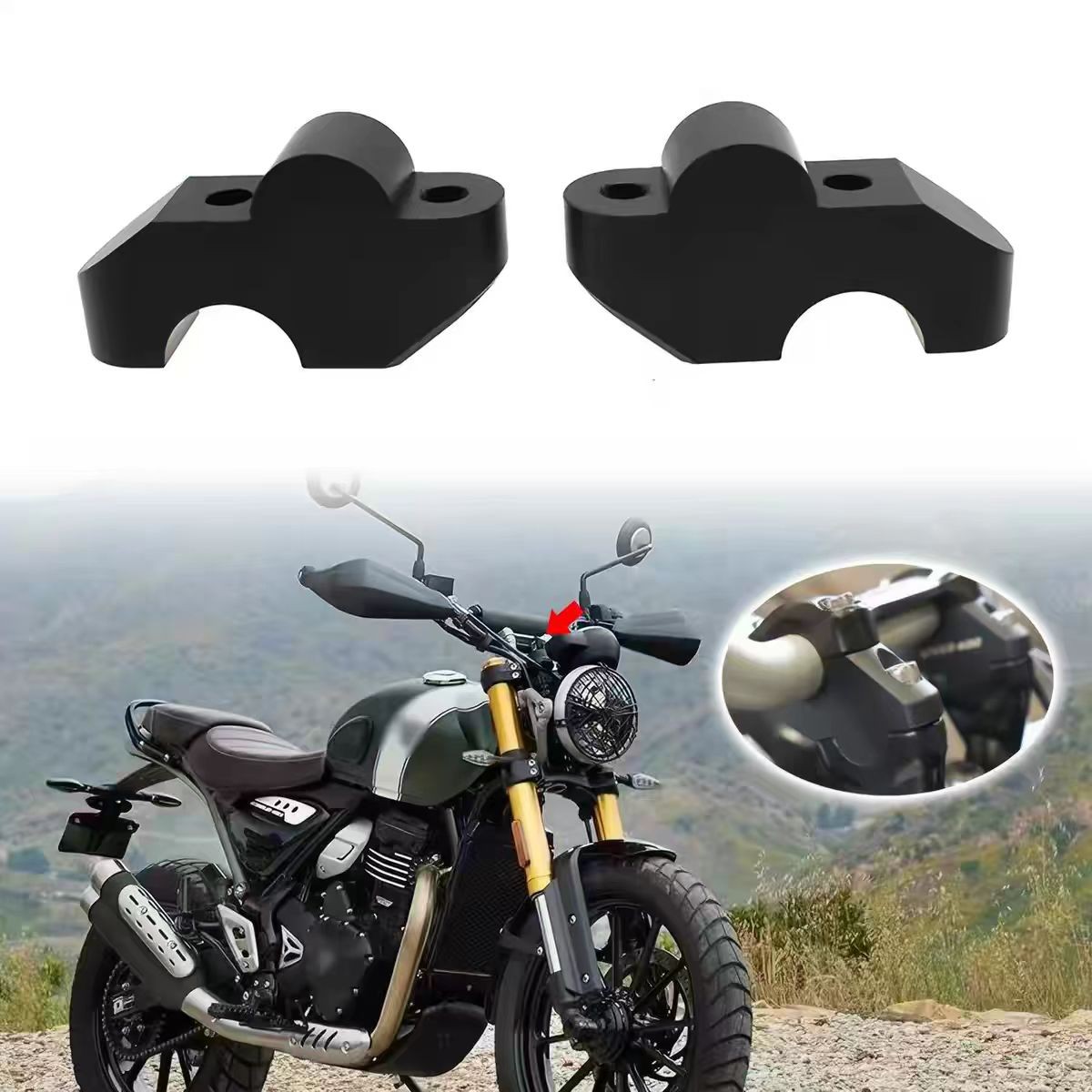 For Triumph Speed400 Scrambler400X Handlebar Risers Bar Clamps Kit 22mm/25mm