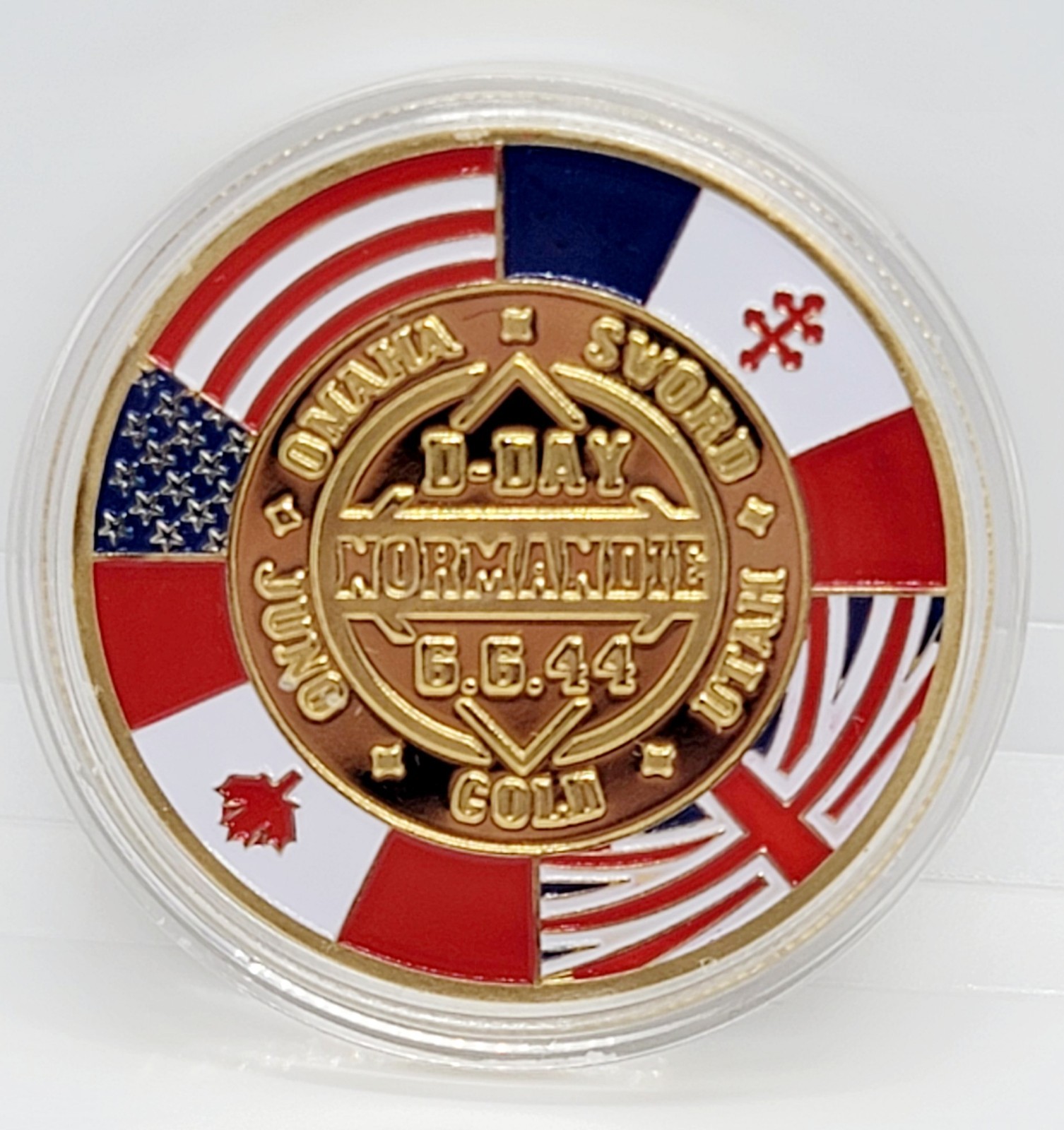 70th anniversary commutative Challenge coin Normandy New In Plastic Coin Holder