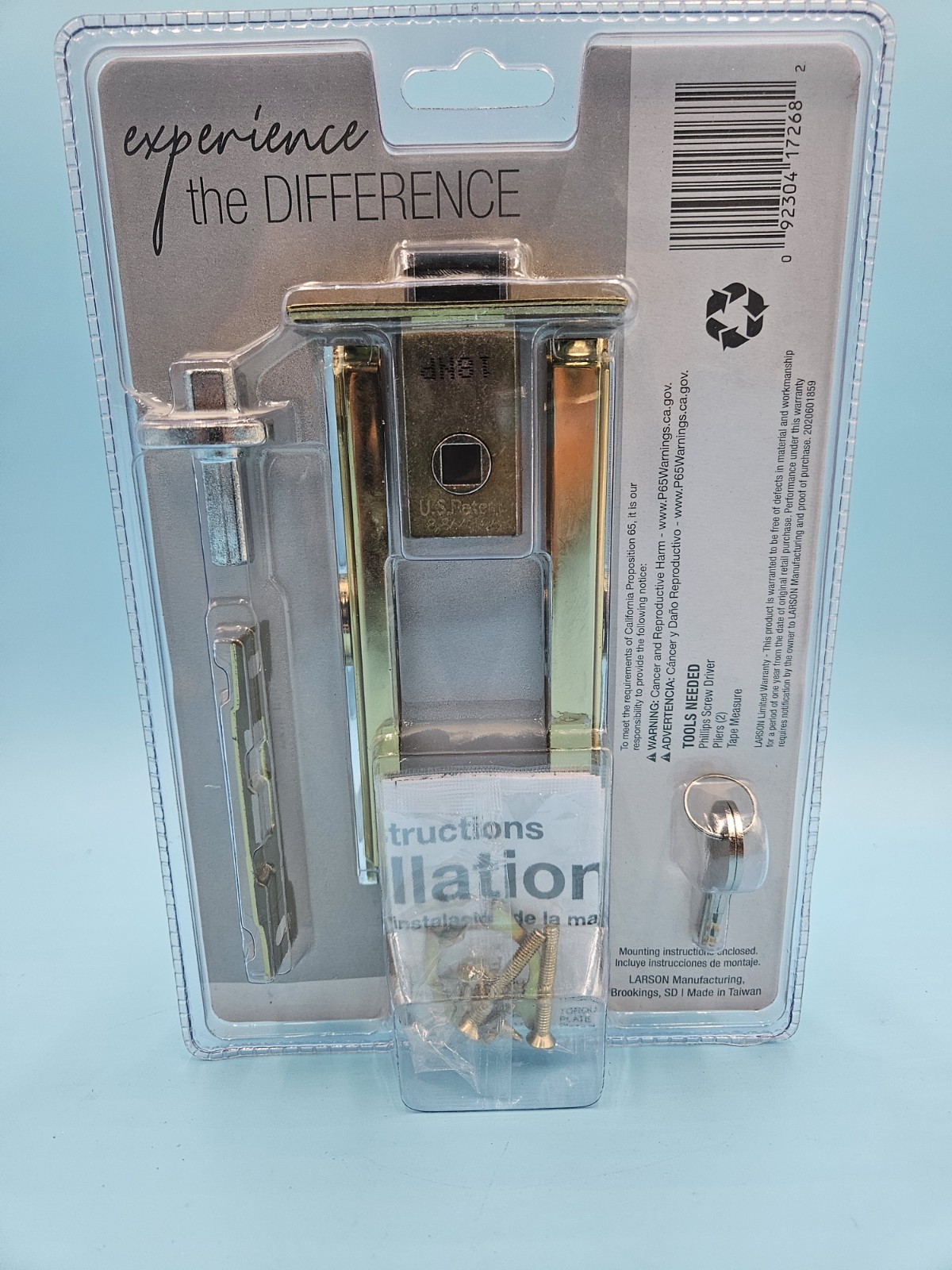 Larson Keyed Mortise Storm Door Latch Handle Set Polished Brass CH3020701