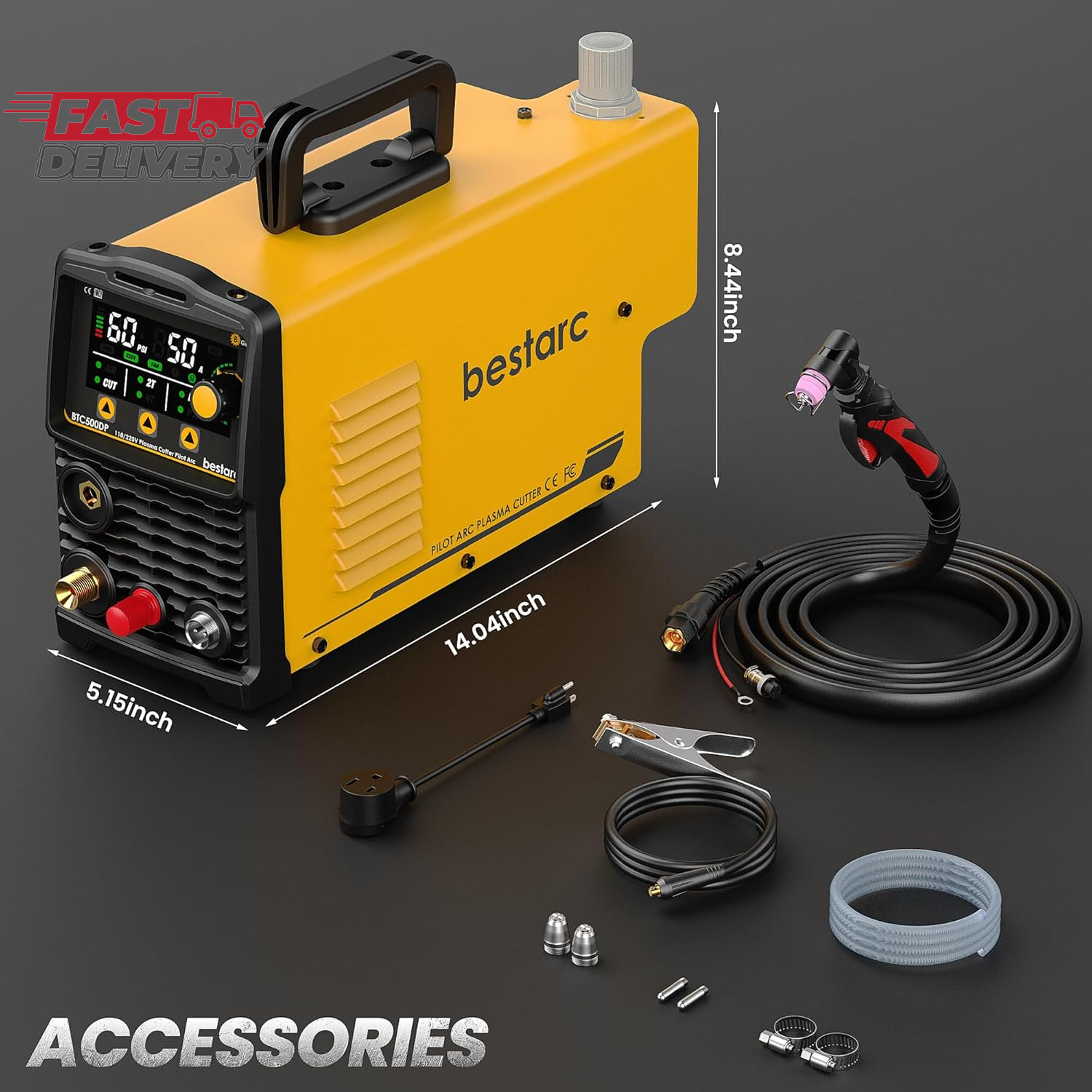 Bestarc Pilot Arc Plasma Cutter, [LED Display][Air Sensor] 50A Plasma Cutter Mac