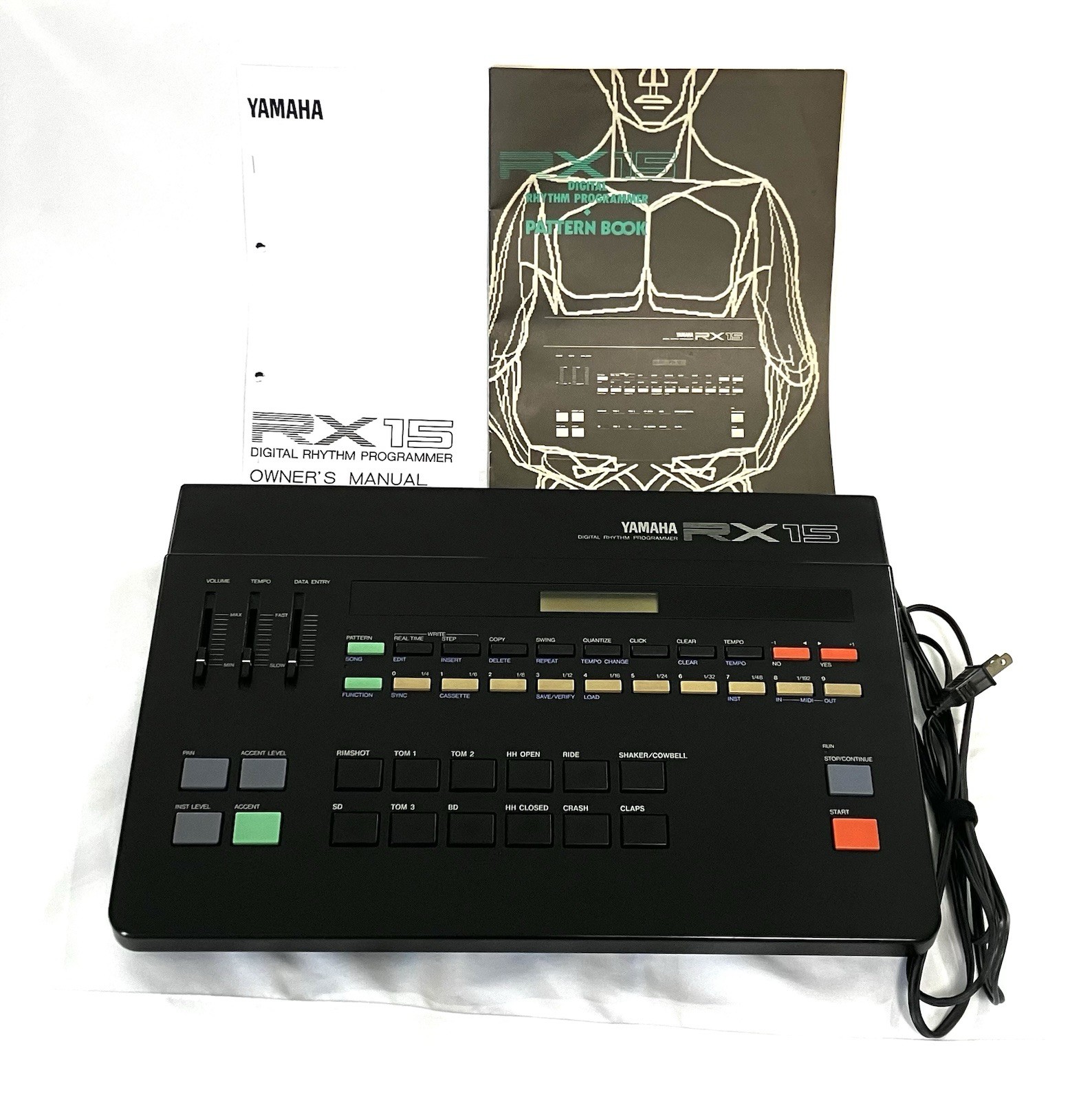 Yamaha RX15 Digital Drum Machine Tested Working Double-Trigger Pads w/ Manual