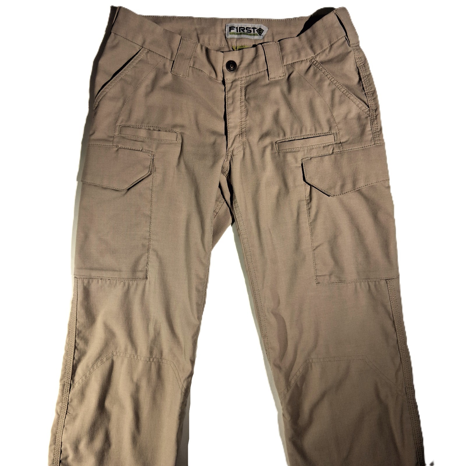 FIRST TACTICAL PANTS wms 8 Tall Defender-124002 Tan Pockets Double Knee EUC