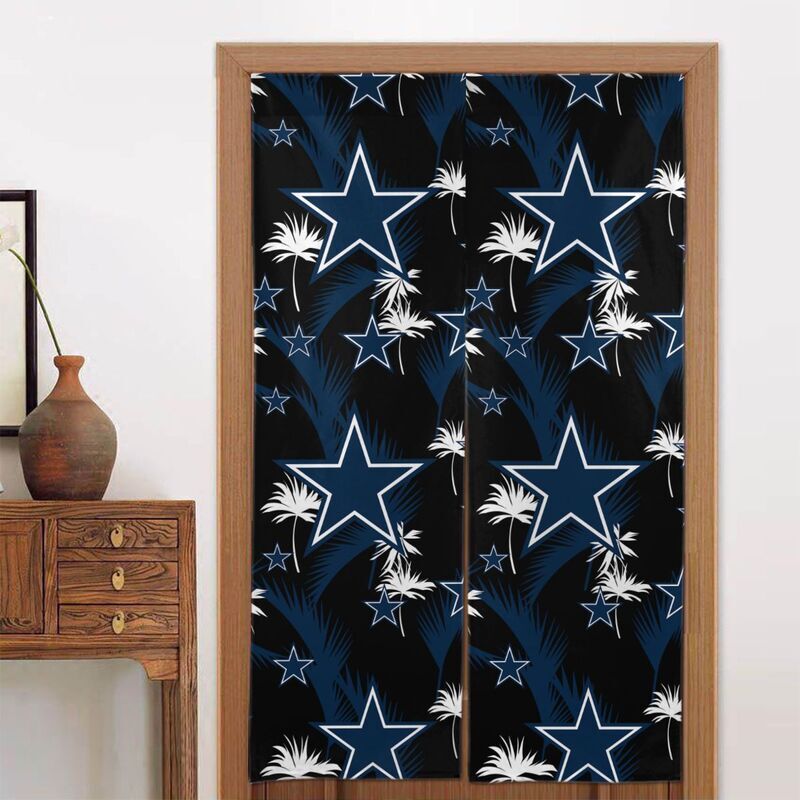 Dallas Cowboys 2-piece Door Curtain 34x56in Hawaii Print Blackout Curtain