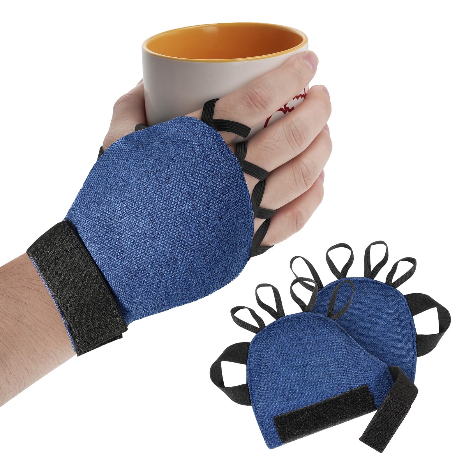 Zipcase Medium Size Weighted Gloves for Tremors to Provide Hand Medium, Blue