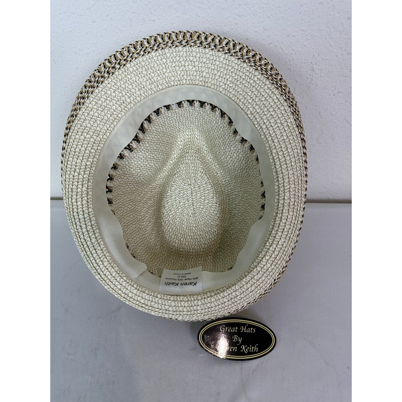 Karen Keith Women's 80% Paper 20% Poly Straw Fedora Beach Cruise Hat Size M