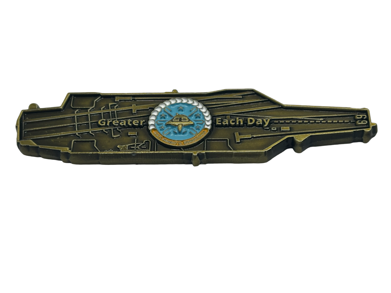 USS Dwight D. Eisenhower (CVN-69) Challenge Coin - Carrier Shape