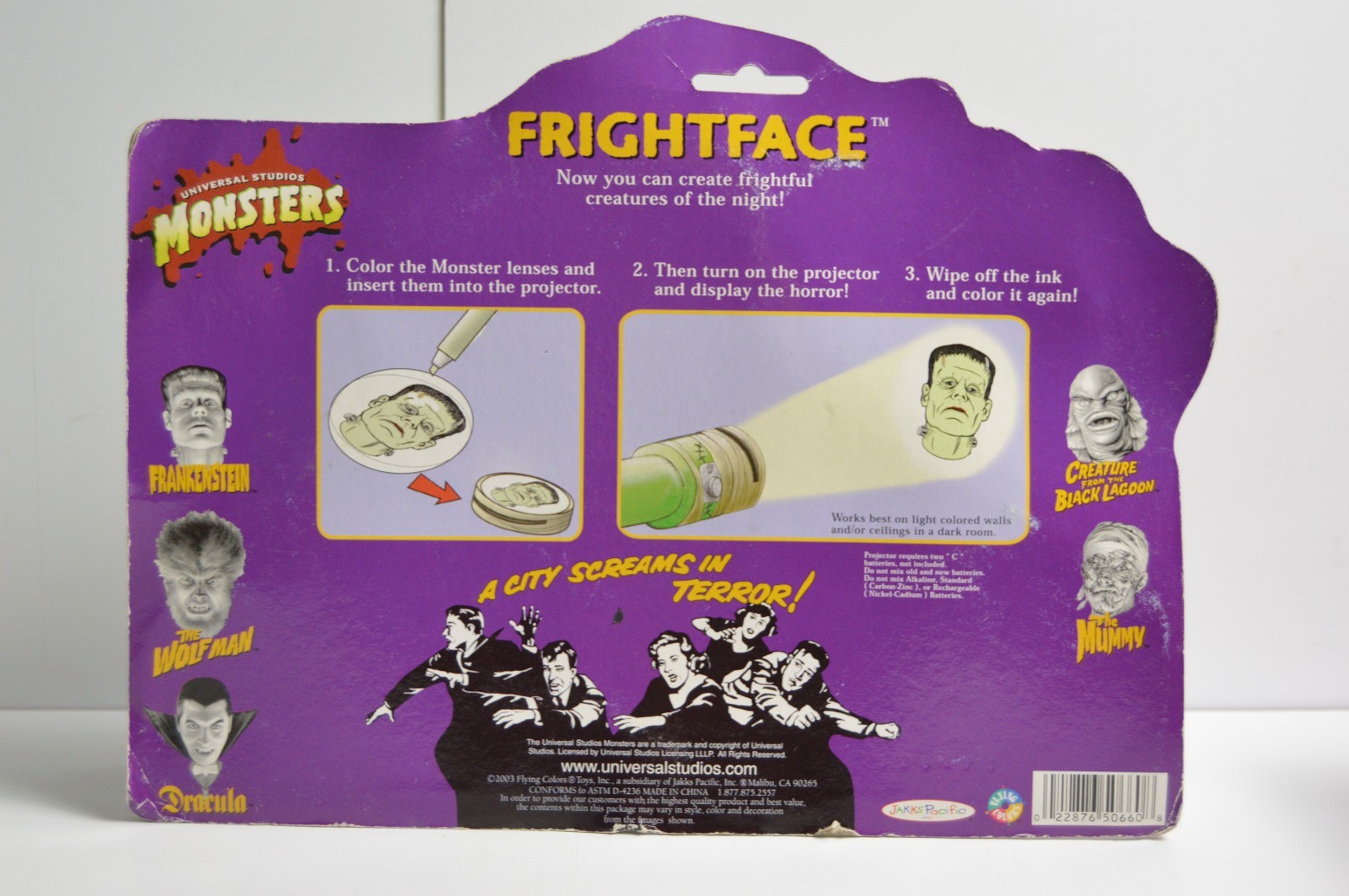 Universal Studios Monsters Frightface NIP Halloween Frankenstein Light Projector