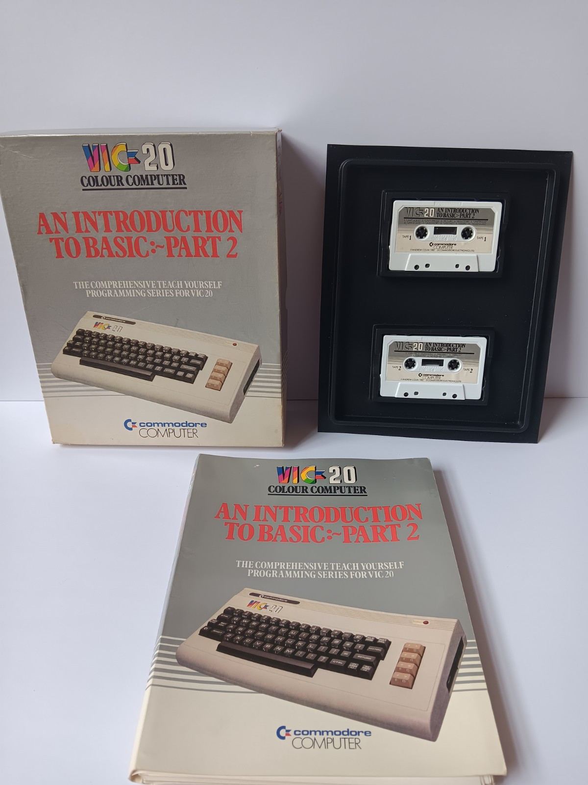 CommodoreVic 20 An Introduction To Basic Part 2 Manual & 2 Cassettes UNTESTED