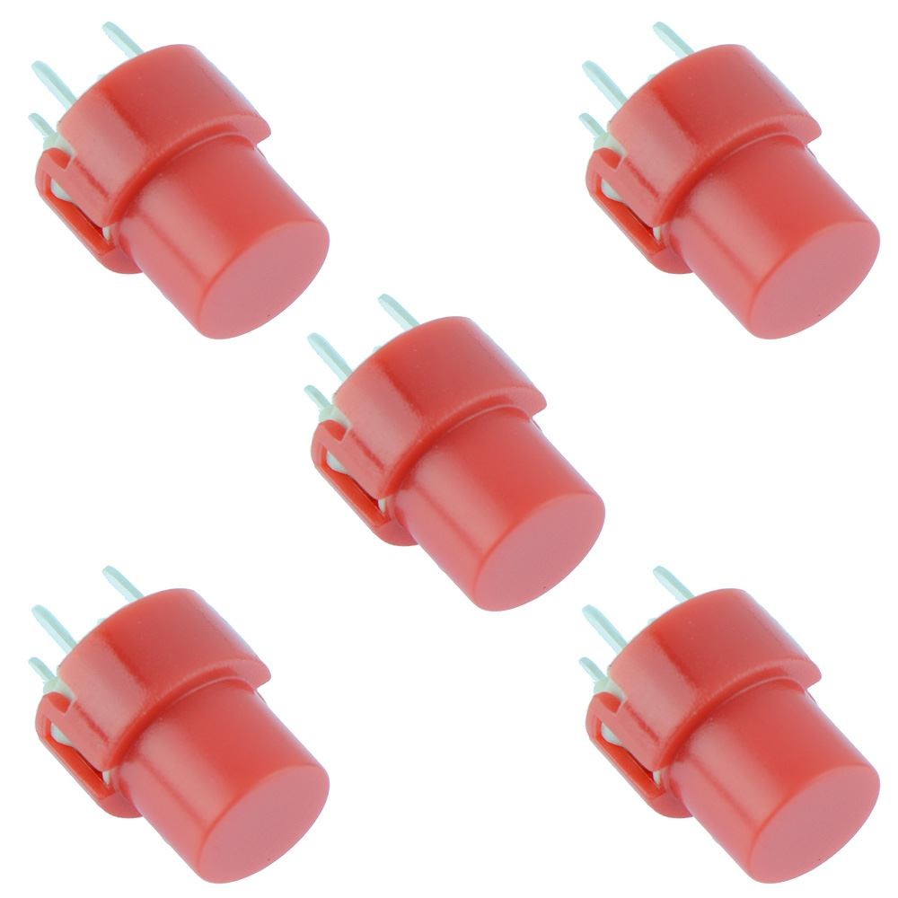5 x Red Round PCB Keyboard Tactile Push Switch SPST