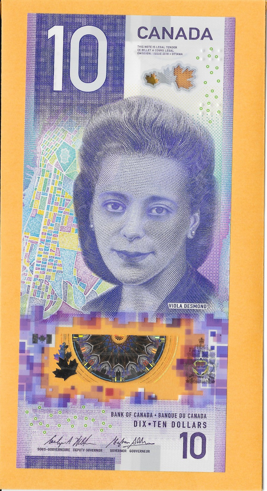 2018 CANADIAN 10 DOLLAR BILL FCC0727396 VERY NICE CRISP (UNC)