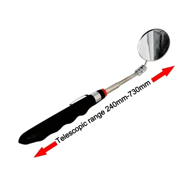 Mirror Portable Telescoping Flexible Head Inspection Mirror LED Light Adjustable